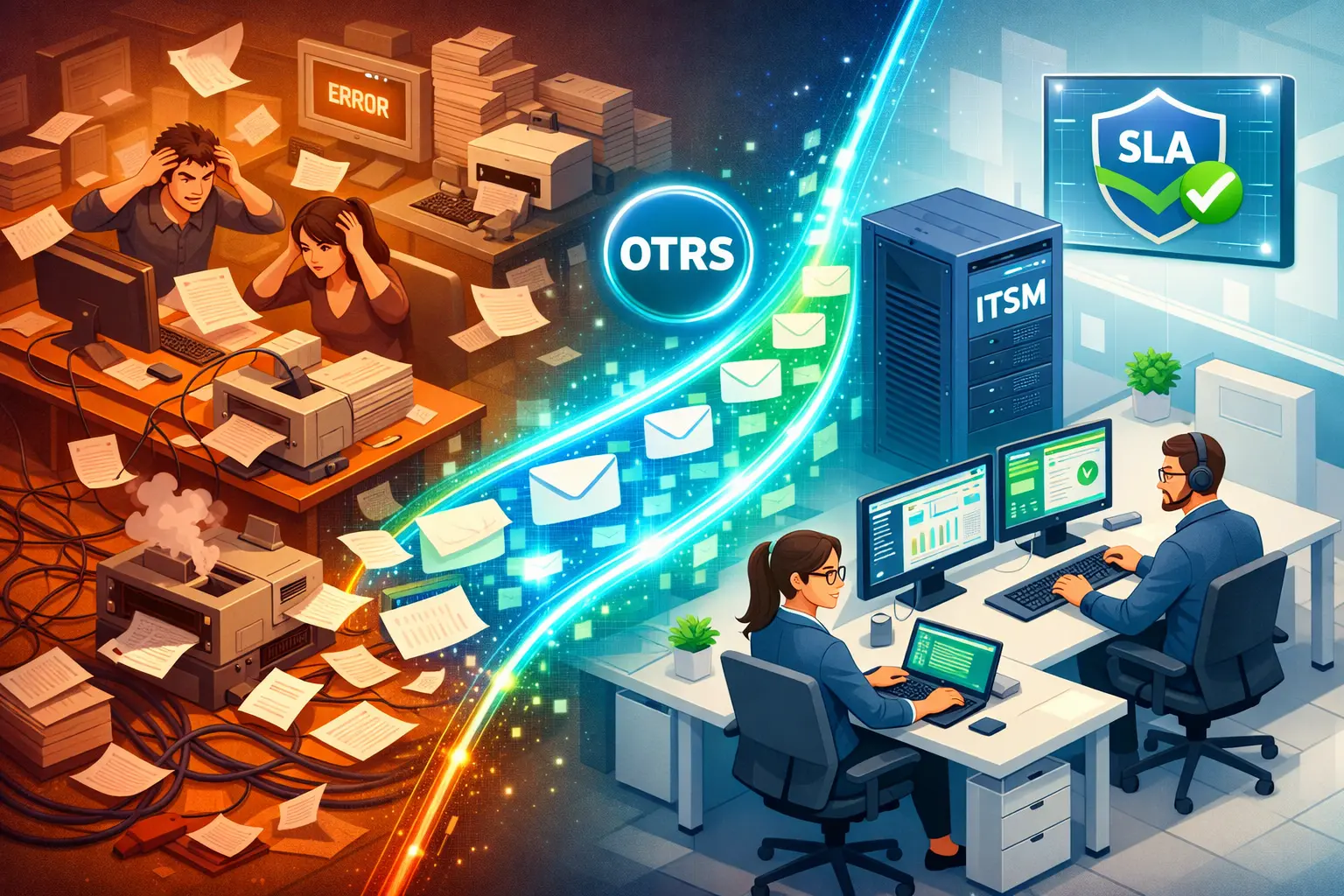 Визуализация процесса автоматизации ИТ-заявок с помощью системы OTRS: переход от хаоса к упорядоченному ITSM.